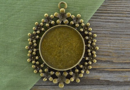 [10175] Baza medalionu kolor brąz na kaboszon 25mm