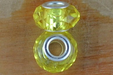 {80107} Koralik modułowy akrylowy rondelle 15*9mm żółty 3szt