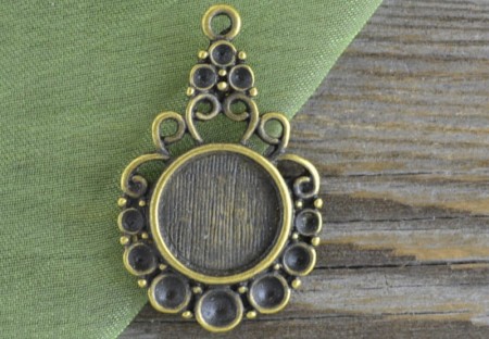 [10150] Baza medalionu kolor brąz na kaboszon 12mm