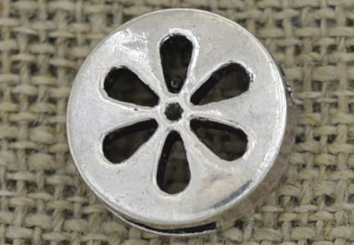 [31210] Element ozdobny, koralik na rzemień w kolorze srebrnym