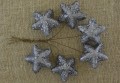 [680161] Gwiazdki brokatowe na druciku 4,5cm 6szt stalowe
