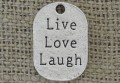 [307201] Zawieszka mała z napisem "Live Love Laugh" w kolorze srebrnym