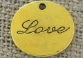 20795 Zawieszka mała owalna Love w kolorze złotym