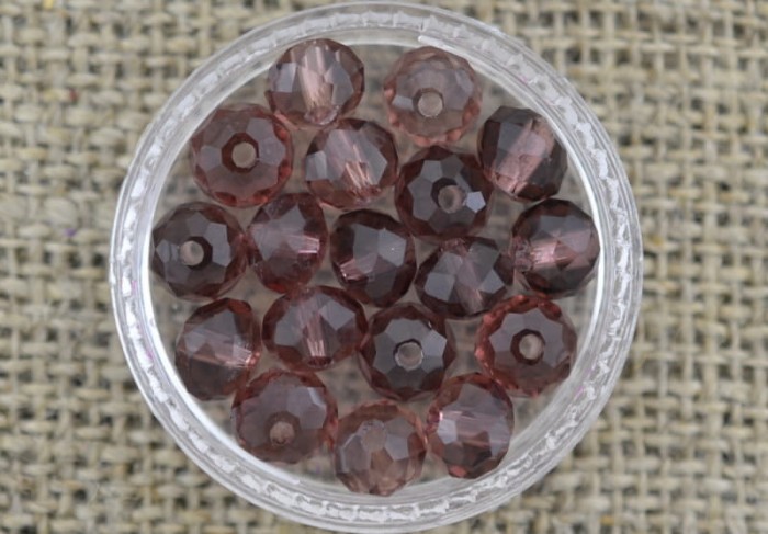 901140 Koralik fasetowany oponka 6mm buraczkowa 12szt