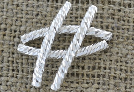 [57198] Rurka ozdobna kolor srebrny 25mm 2szt