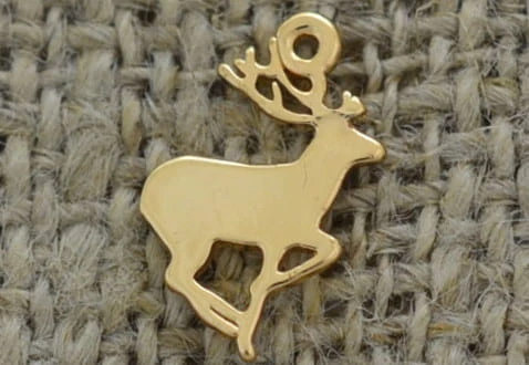[ś07421] Zawieszka metalowa mała renifer 12*8mm w kolorze złotym 