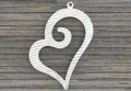 30857 Zawieszka duża obwódka serca w kolorze starego srebra
