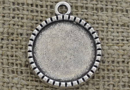 [30173] Baza medalionu srebrna na kaboszon 18mm