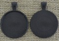 [c0104] Klasyczna baza medalionu w kolorze czarnym na kaboszon 25mm